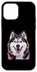 Coque pour iPhone 12 mini Husky Sibérien Pop Art coloré pour les amoureux des chiens