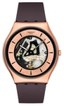 Swatch SS07G107 COPPER FLAME (42mm) Rose Gold Open Heart Watch