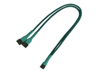 Nanoxia - Strömdelare För Fläkt - 3 Pin Molex (Hona) Till 3 Pin Molex (Hane) - 30 Cm - Grön