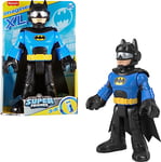 Imaginext DC Super Friends Figurine Articulée Batman XL Motard Bleu (25 Cm) avec Cape en Tissu, Jeu De Rôle, Jouet Enfant, Dès 3 Ans, HML40