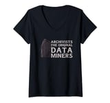 Womens Archivists The Original Data Miners, Library Technician V-Neck T-Shirt