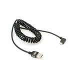 System-S Câble Spirale Micro USB 2.0 coudé à 90° à Gauche 150 cm
