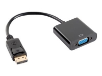 Lanberg - Videokort - DisplayPort (hane) till HD-15 (VGA) (hona) - DisplayPort 1.1a - 20 cm - svart