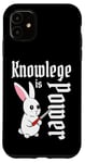 iPhone 11 Knowledge Is Power Cute Kawaii Cartoon Bunny Rabbit Knife Case