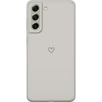 Samsung Galaxy S21 FE 5G Gennemsigtigt Telefoncover Grått hjärta
