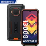 Blackview BV6200 Téléphone Portable Incassable 6,56" Android 13 13000mAh 8Go+64Go 8MP+13MP IP68 Étanché,Face ID,Dual SIM - Orange