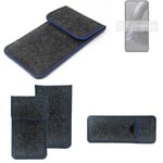 Protective cover for Motorola Edge 30 Neo dark gray blue edge Filz Sleeve Bag Po
