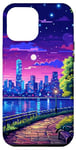 iPhone 14 Plus New York City Evening Synthwave Retro Pixel Art Case