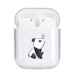 Idocolors Butterfly & Panda Case compatible with Airpod Clear Soft TPU, [ LED Visible ] [ Supports Wireless Charging ] Protective Cover for Airpods 1st and 2nd Gen