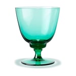 Holmegaard Flow glas på fot 35 cl Emerald green