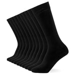 FM London (10-Pack) Plain Mens Socks - Comfortable Socks - Cotton Socks Suitable for Work & Casual Wear - Breathable, Stain Resistant, Durable Smart Dress Sock, Black, 6-11 UK