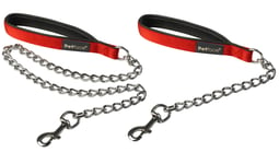 Red Nylon Padded Comfort Dog Lead Petface Puppy Walking Exercise Chain Leash
