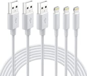 Nikolable 3 Pack iPhone Charger Cable 2M, MFi Certified Lightning Cable, iPhone Charging Cord For iPhone 12 Mini 11 Pro max 11 pro Xs Max XR X 8 7 6 Plus 5s SE iPad Airpods, Lightning Charger White
