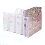 4x Scrapbook-pappersförvaring med hjul, plastskrapboksförvaringsfack för att hålla 12 tum X 12 tum transparent color