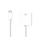 HDMI kabel | HDMI Kontakt | VGA hona 15p / 3.5 mm Hona | 1080p | Nickelplaterad | 0.20 m | Rak | PVC | Vit | Kuvert