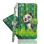 IMEIKONST PU Leather Case For Moto G8 Power Lite, Cool Animal 3D Effect Shell Magnetic Clasp Shockproof Durable bookstyle Card Holder Stand Flip Cover for Motorola Moto G8 Power Lite Climbing Panda YX