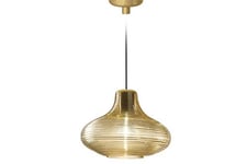 Homemania Lampe à Suspension Emma Or en Verre, 26 x 26 x 18,5 cm, 1 x E27, Max 57 W, 1050 LM, 2700 K, 220-240 V