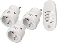 Brennenstuhl Lot de 3 Mini Prises télécommandées programmables avec télécommande Comfort-Line, Blanc (Utilisation en intérieur, avec télécommande) 1507071