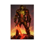 Gaming Posters DOOM Eternal Posters for Teenage Boys (18) Canvas Poster Bedroom Decor Sports Landscape Office Room Decor Gift 16×24inch(40×60cm) Unframe-style1