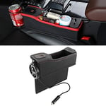 Automotive storage box LGMIN DERANFU Multi-function Car Main Driving Position Dual USB Charging Digital Display Storage Box Crevice Water Cup Holder (Black) products (Color : Black)
