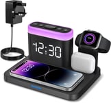 Wireless Charging Station-5 in 1 Wireless Charger Stand with Alarm Clock, 7 Nigh