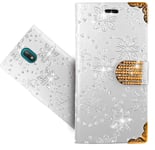 WenTian Nokia C2 Case, CaseExpert® Bling Luxury Diamond Leather Kickstand Flip Wallet Bag Case Cover For Nokia C2