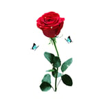 Xinuy - 1pc Sticker Mural 3D Autocollant Rose rouge Fleur Rouge Autocollant Amovible Décoration Mural pour Salon Chambre