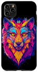 Coque pour iPhone 11 Pro Max Art du loup cosmique et galaxie vive