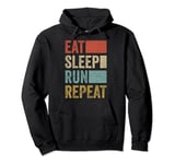Retro Runner Outfit Eat Sleep Run Repeat Funny Running Pullover Hoodie