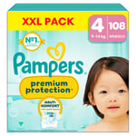 Pampers Premiumblöjor Protection , storlek 4 maxi 9-14 kg, XXL-förpackning (1x 108 blöjor)