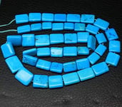 World Wide Gems Beads Gemstone Blue Turquoise Smooth Rectangle Chiclet Gemstone Loose Craft Beads Strand 18 inch Long 12mm 9mm Code-HIGH-27344