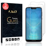 J&D Compatible for Motorola G7 Power/G7 Supra Glass Screen Protector (3-Pack), Not Full Coverage HD Clear Ballistic Tempered Glass Screen Protector for Moto G7 Power (Not for Moto G7/G7 Plus/G7 Play)