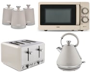 Tower Cavaletto Latte Pyramid Kettle 4 Slice Toaster Microwave & Canisters Set