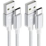 2-Pack USB-C type-C Laddsladd 1M S25/A41/A50/A53/S20/S21/S22/S23/S24 OCH iPhone 15 / 16 PRO PLUS MAX (2-PACK) 1 meter