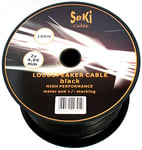 Câble de Haut-Parleur 2 x 4,0 mm² – Noir – Bobine de 100 m – CCA Câble – Câble Audio – Box