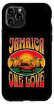 Coque pour iPhone 11 Pro T-shirt de voyage Jamaica One Love Vacation Reggae Rasta Palm Tree