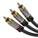 KabelDirekt – 2m Câble Cinch/RCA (vidéo Audio stéréo câble, 3 Cinch > 3 Cinch)