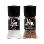 SaltBae Duo Pack Salt Seasonings - 2 pcs high quality salt seasonings for any home cook or grillmaster - ideal as giftset for BBQ parties - Aegean Sea Salt & Espresso Salt