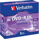 Verbatim Dvd+r Dl, 8x, 8,5 Gb/240 Min, 5-pack Jewel Case, Azo (4