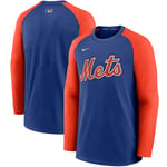 Sweat-Shirt À Manches Raglan Performance D'avant-Match Des New York Mets De Nike Pour Homme, Bleu Royal/Orange