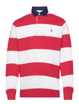 Classic Fit Striped Jersey Rugby Shirt Tops Polos Long-sleeved Red Polo Ralph Lauren
