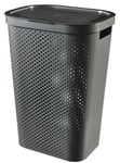 Curver Laundry Basket, 60 L, 43.7 x 35.1 x 60.2 cm, Recycled Plastic, Anthracite Grey