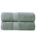 Todd Linens 2-Piece Bale Bath Sheet Gift Set – 500 GSM 100% Cotton Absorbent Bathroom Accessories (Silver)