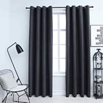 vidaXL Blackout Curtains with Metal Rings 2 pcs Anthracite 140x245 cm Room