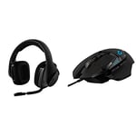 Logitech G533 Wireless Gaming Headset, 7.1 Surround Sound, Black & 02 HERO High Performance Wired Gaming Mouse, HERO 25K Sensor, 25,600 DPI, RGB, Black