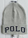 GENUINE POLO RALPH LAUREN Taller Grey LOGO Cuff BEANIE Hat 449731129001