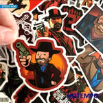 50pcs Game Stickers Red Dead Western Cowboy Style Redemption for Mobile Phone Laptop Luggage Case Skateboard Waterproof Stickers