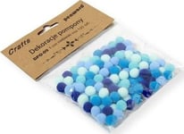 Dekorationer Pompoms 1Cm Mix Blå 120St