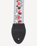 Souldier Lovebirds Light Grey/Grey Guitar Strap (Black Belt & Black Leather Ends)