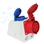 Kombiuttag CEE 416-6 3P+N+J 6H, Schuko 1+N+J, IP44 400V 16A